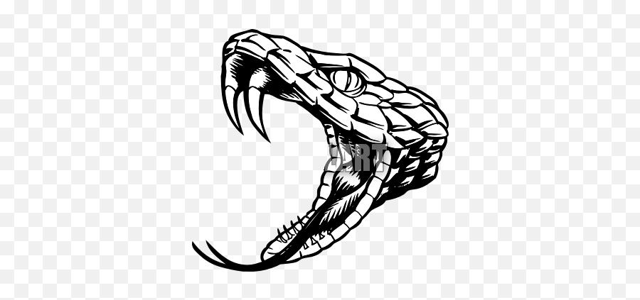Snake Fangs Clipart - Rattlesnake Black And White Emoji,Bared Teeth Emoji