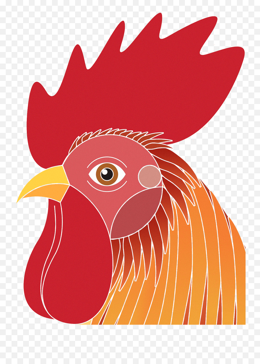 Stylized Rooster Face Clipart - Rooster Emoji,Rooster Emoji