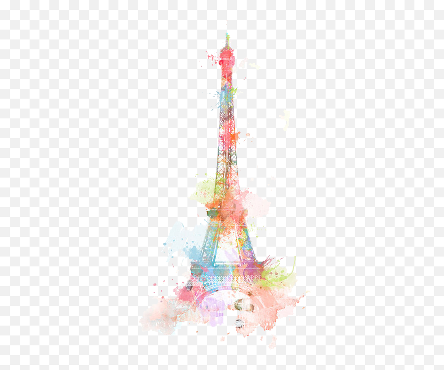 Eiffel Tower In Color Painting Artwork Watercolor - Eiffel Tower Drawing Emoji,Tower Emoji