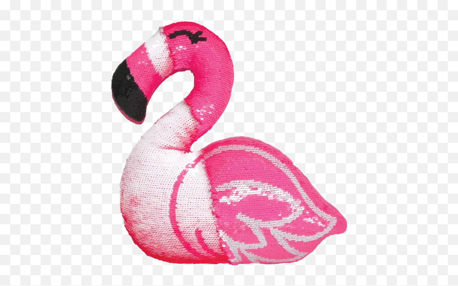 Flamingo Reversible Sequin Pillow - Flamingo Emoji,Flamingo Emoji