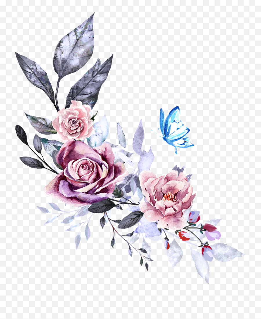Flowers Flower Bouquet Leaves Stickers - Watercolor Draw Flower Png Emoji,Bouquet Emoji