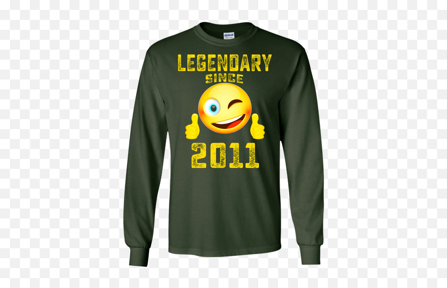 Emoji Shirt Legendary Since 2011 7th Years Old 7 Birthday,Yellow Emoji Shirt