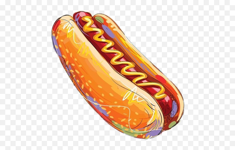 Hotdog Junkfood Sausage Mustard - Hot Dog Emoji,Mayonnaise Emoji