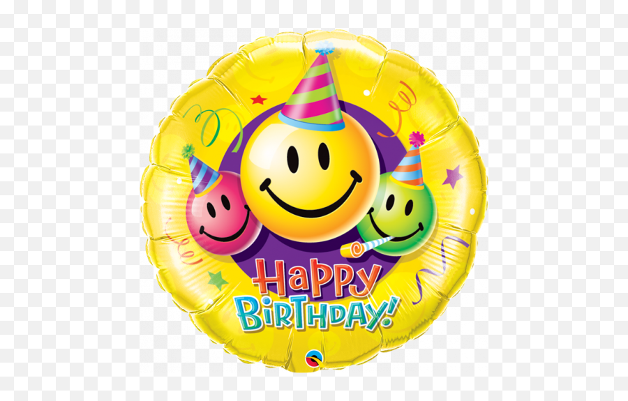 Greetings House - 36 Yellow Smiley Faces Supershape Foil Smiley Faces Happy Birthday Emoji Transparent Background,Tissue Emoticon