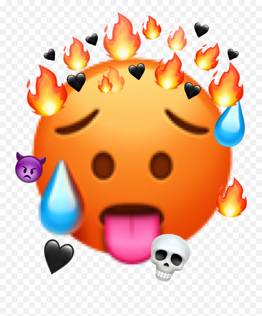Emoji Fire Sticker - Orange Heart Crown Png,Nachos Emoji