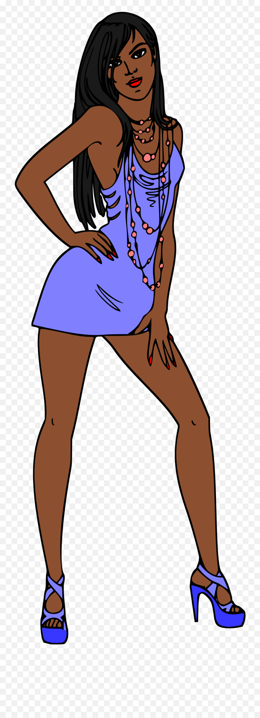 Big Image - Dark Skin Clipart Full Size Clipart 501876 Full Body Woman Cartoob Transparent Emoji,Female Shrug Emoji