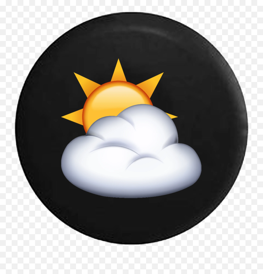 Text Emoji Sun Cloud Jeep Camper Spare Tire Cover Custom Size - Portable Network Graphics,Sun Emoji