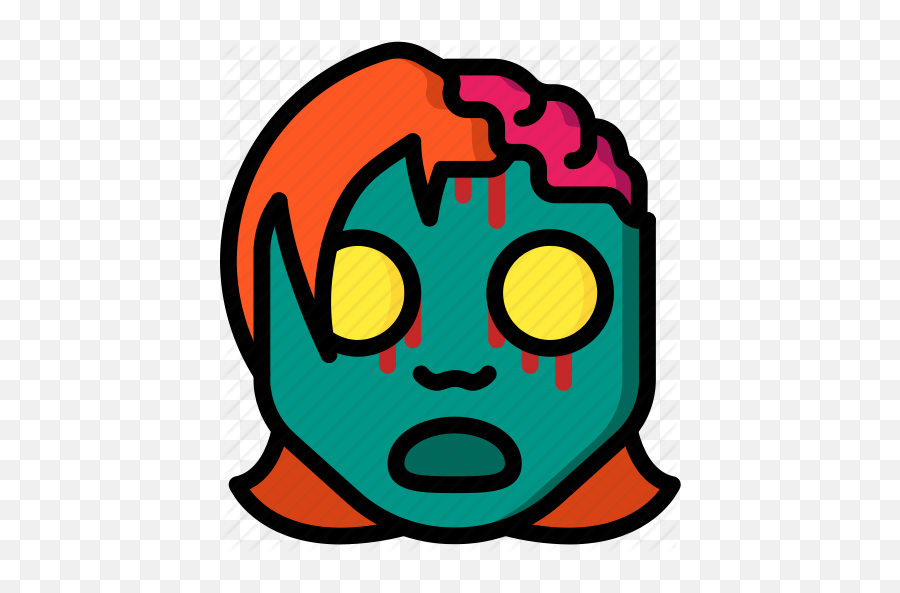 Scary Emoji Png Picture - Girl Zombie Icon Png,Horror Face Emoji