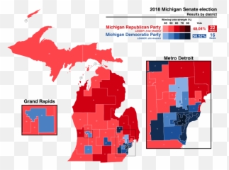 2018 Michigan Senate Election - Map Emoji