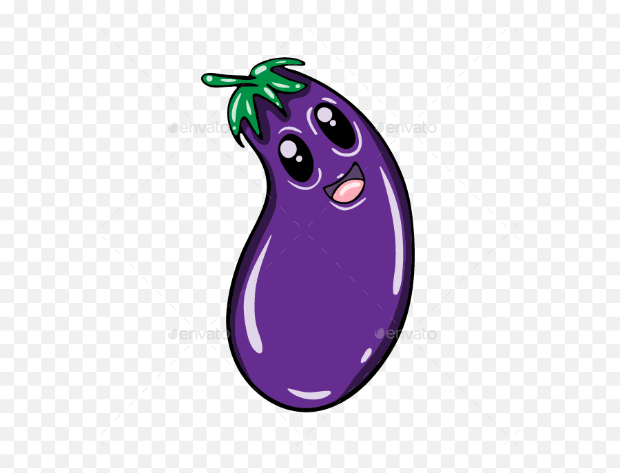 12 Cute Cartoon Vegetables Set - Cartoon Emoji,Eggplant Emoji Vector