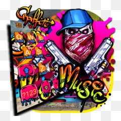 Graffiti Gun Mask Skull Keyboard Theme - Tema Keyboard Graffiti Gun Mask Skull Emoji,Emoji Tattoo Gun