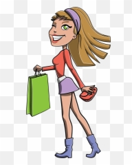 Girl Shopping Bag Gift Blonde - Clipart Png Emoji