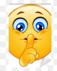 Hush Emoticon Wall Mural Pixers We - Smiley Face Emoji,Hush Emoji