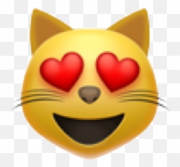 Download Emoji Stiker Emoticon Emojiiphone - Cat With Hearts Eyes