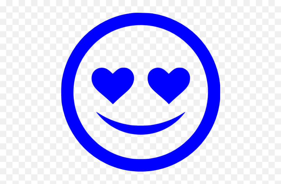 Blue In Love Icon - Free Blue Emoticon Icons Love Emoticons Black And White Emoji,Emoticon Love