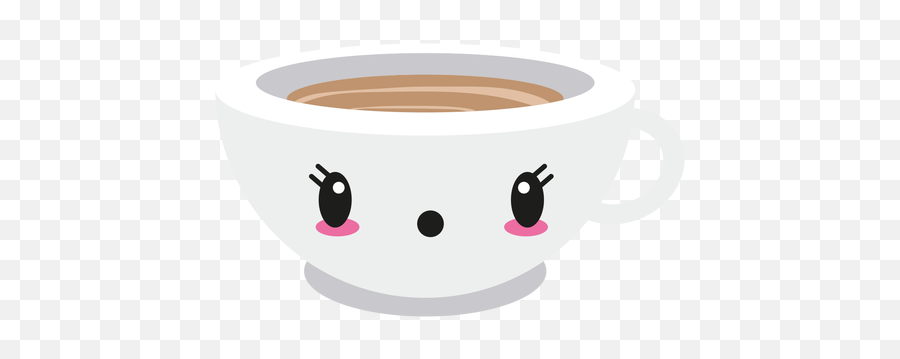 Surprised Kawaii Face Coffee Cup - Transparent Png U0026 Svg Circle Emoji,Glass Of Milk Emoji