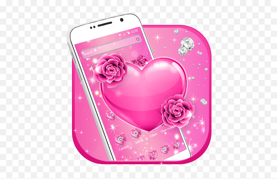 Gleaming Pink Heart Theme - Apps On Google Play Heart Emoji,Pink Sparkly Heart Emoji