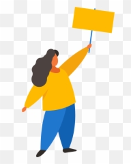 Woman Raises Banner Clipart - Cartoon Emoji,Raises Hand Emoji