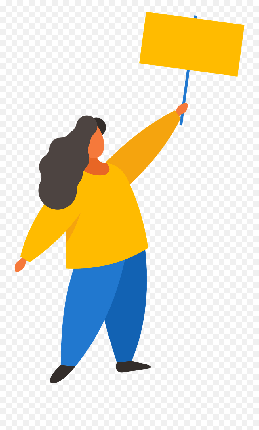 Woman Raises Banner Clipart - Cartoon Emoji,Raises Hand Emoji