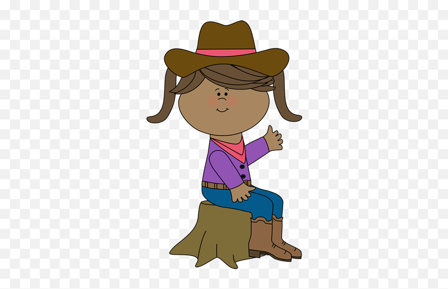 Free Cowboy And Cowgirl - Sitting On Stump Clipart Emoji,Cowgirl Emoji