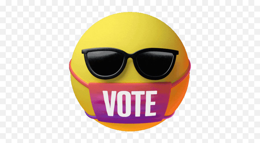 Vote Emoji Gif - Face Mask Emoji With Sunglasses,Election Emoji