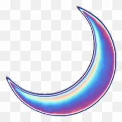 Holo Holographic Iridescent Emoji - Stickers Picsart Stickers Tumblr Png,Crescent Moon Emoji