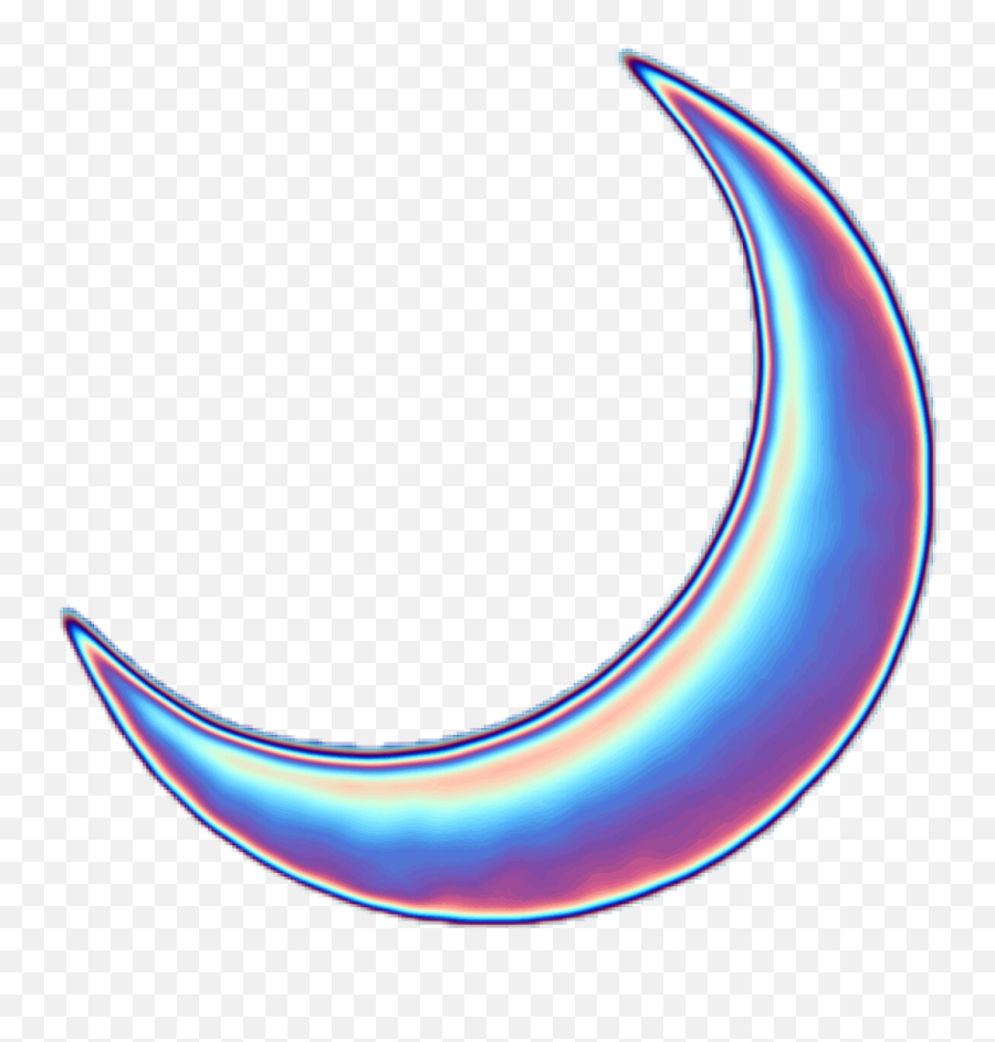 Holo Holographic Iridescent Emoji - Stickers Picsart Stickers Tumblr Png,Crescent Moon Emoji