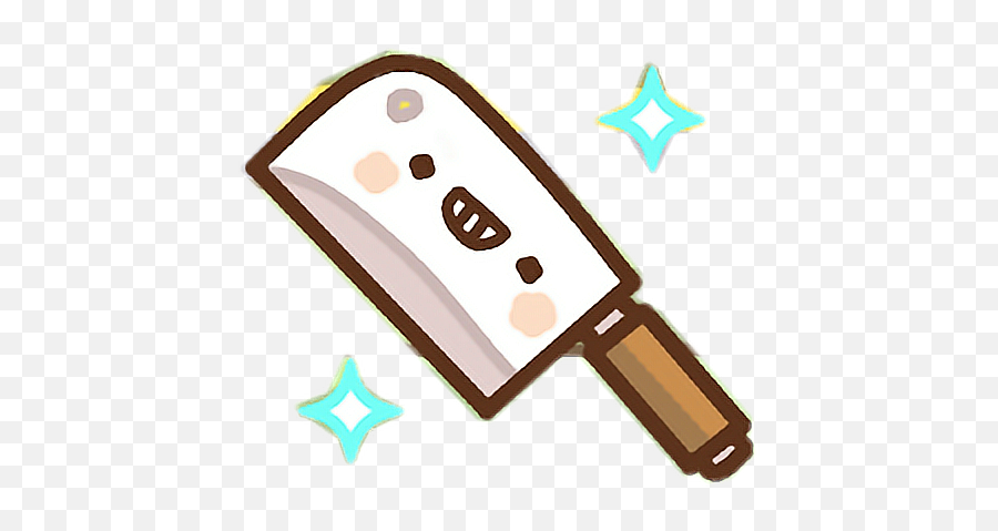 Cleaver Knife Murder Weapon Cute Kawaii - Cute Knife Cartoon Emoji,Paper And Knife Emoji