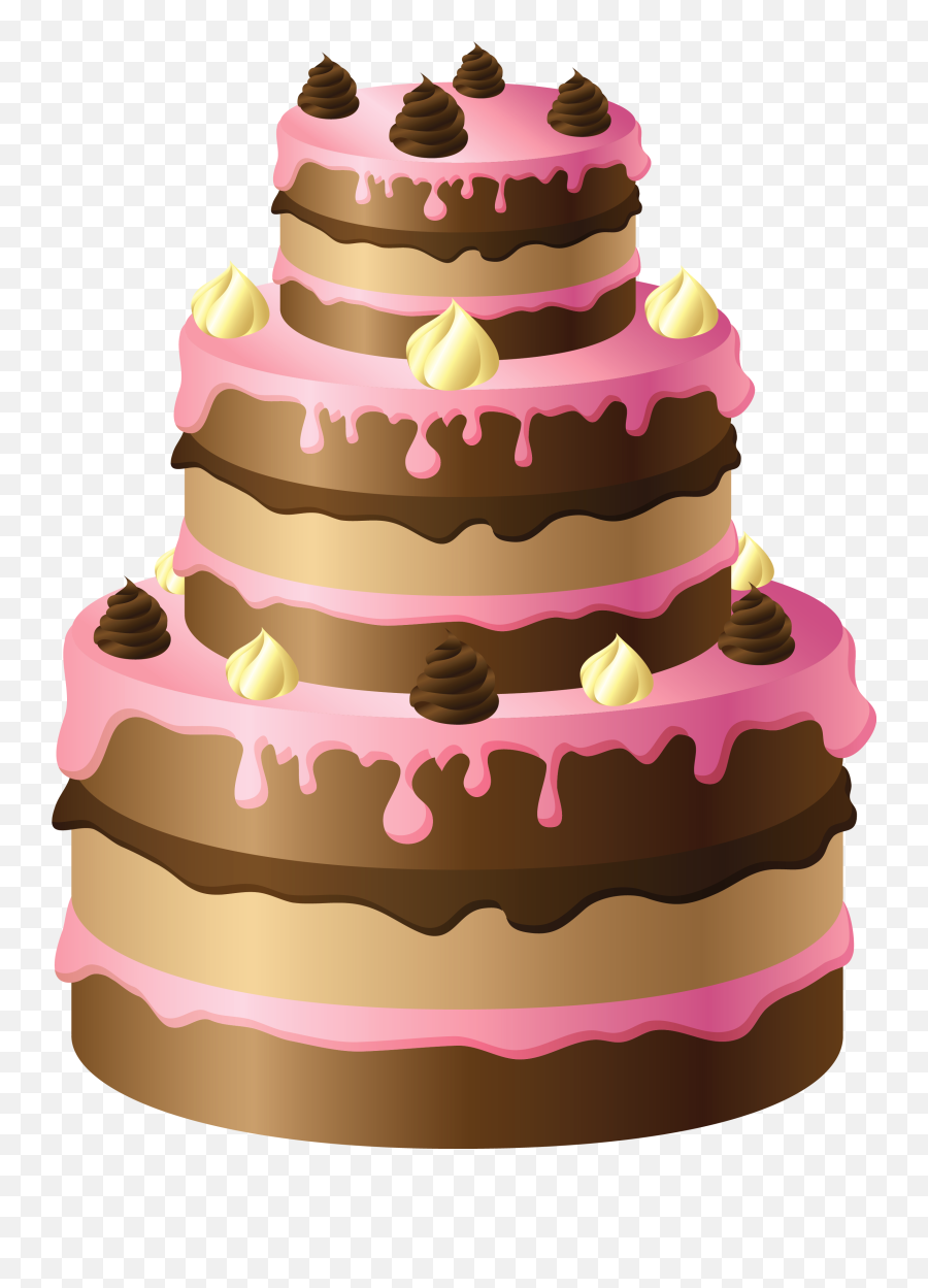Large Chocolate Cake With Pink Cream - Cake With Transparent Background Emoji,Chocolate Cake Emoji