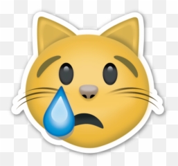 Crying Cat Face - Sad Emoji Png