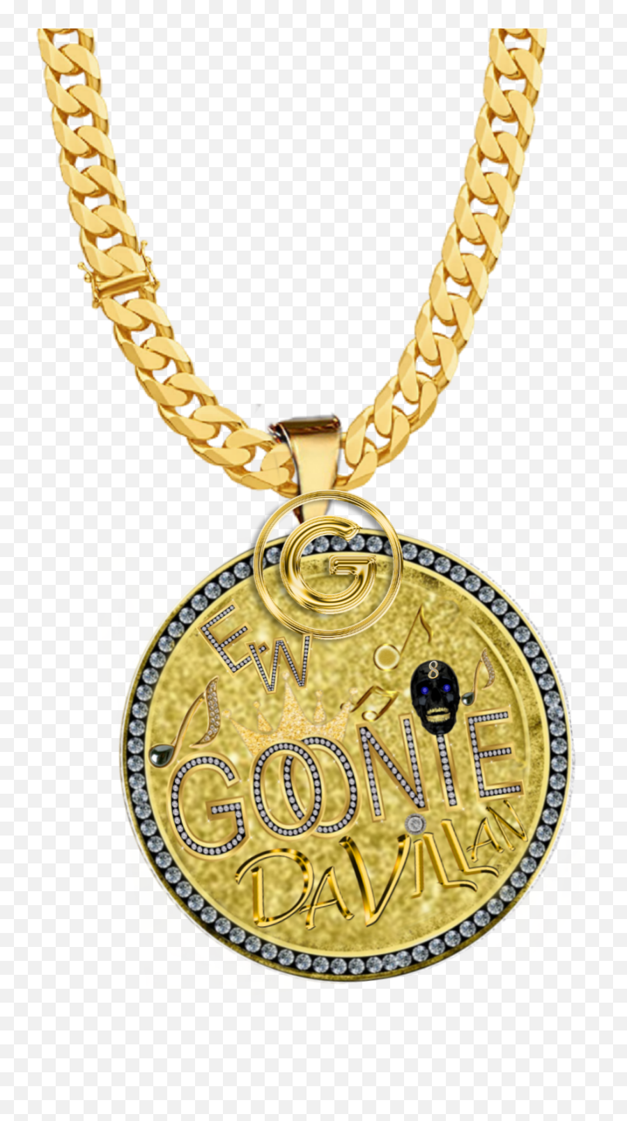 Goonie Goon Diamond Gold Chain Necklace - Thug Life Chain Png Emoji,Gold Chain Emoji
