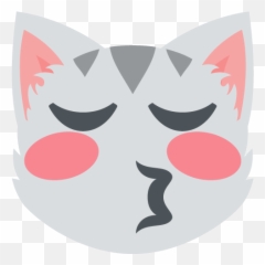 Kissing Cat Face With Closed Eyes Emoji Emoticon Vector Icon -