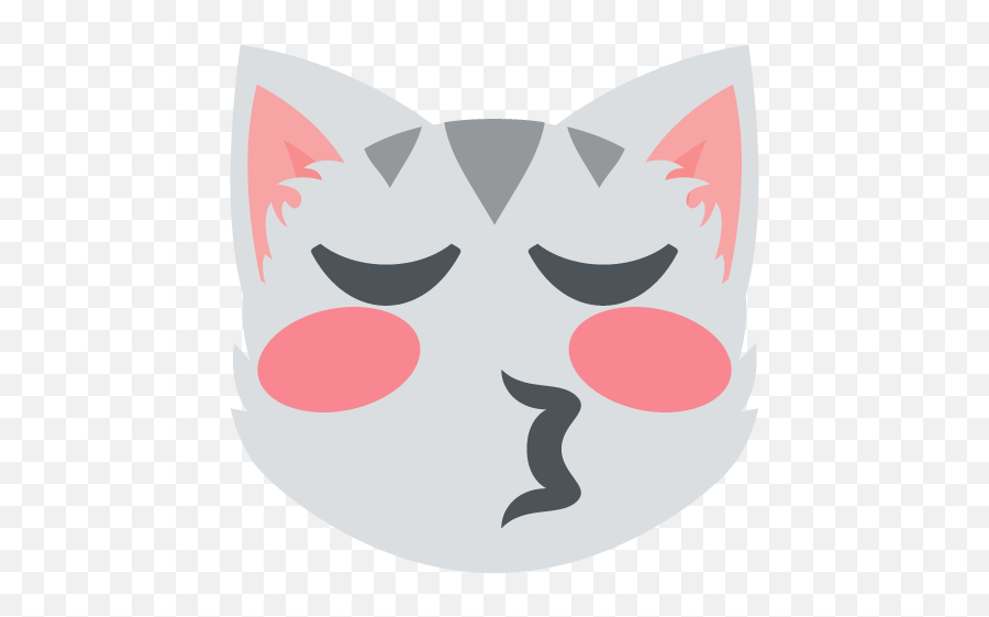 Kissing Cat Face With Closed Eyes Emoji Emoticon Vector Icon - Kissing Cat Face Emoji,Cat Emoticon
