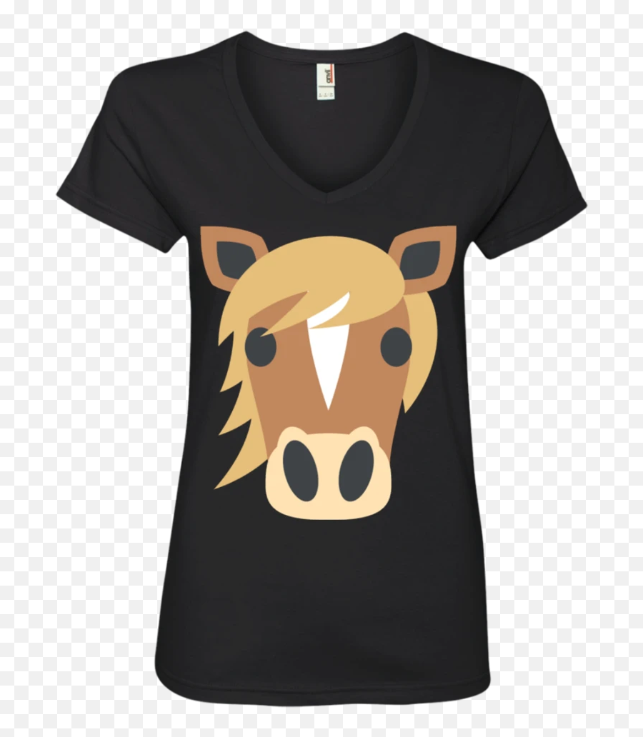 Horse Face Emoji Ladiesu0027 V - Neck Tshirt U2013 That Merch Store Flight Attendant T Shirts,Hyena Emoji
