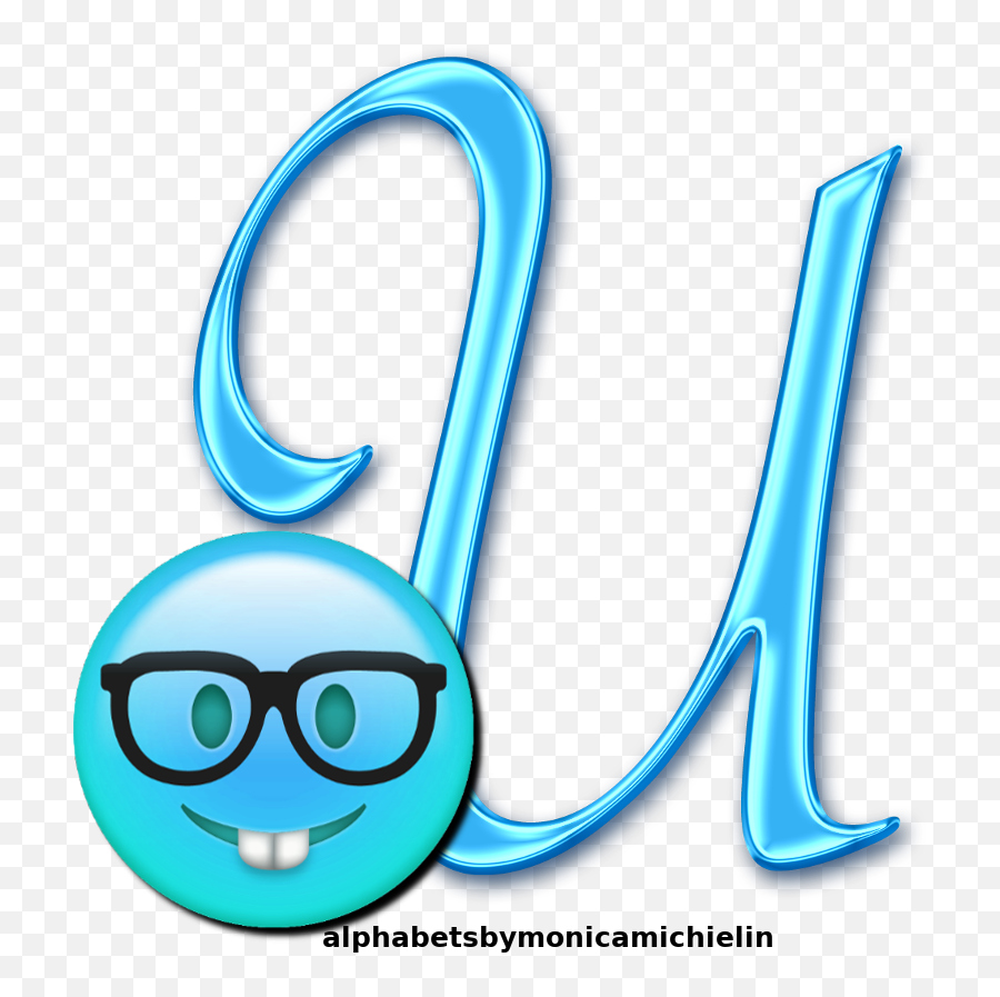 Monica Michielin Alfabetos Light Blue Smile Emoticon Emoji - Mayuscula Abecedario En Letra Cursiva,Brazil Flag Emoji