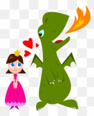 Princess And Dragon Clipart Free Download Transparent Png - Fairy Tale Story Time Emoji,Dragon Emoticon