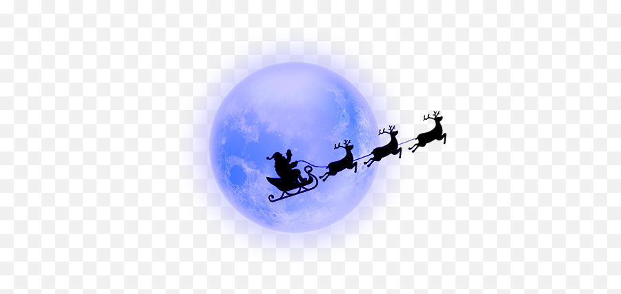 Santa Christmas Holiday Holidays Sticker By Picsart - Moon With Santa Claus Png Emoji,Santa Sleigh Emoji