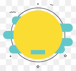 Yellow Circle Banner Light Blue Stripes - Circle Emoji,Yellow Circle Emoji