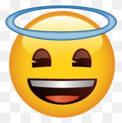 Smiling Face With Halo - Green Face Emoji Smile,Emoji With Halo