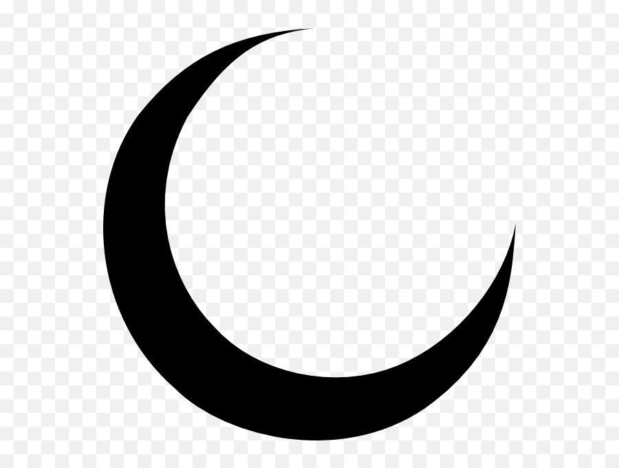 Black Crescent Moon Clip Art At Vector Clip Art - Half Moon Black Emoji,Crescent Moon Emoji