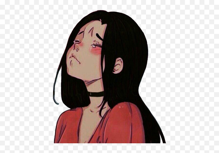 Crybaby Animegirl Senpai Yandere - Powfu Addicted To Sad Songs Emoji,Japanese Crying Emoji