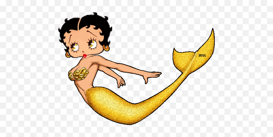 Betty Boop Mermaid Gif - Betty Boop As Mermaid Emoji,Merman Emoji