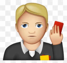 Soccer Referee With Red Card - Cartoon Emoji
