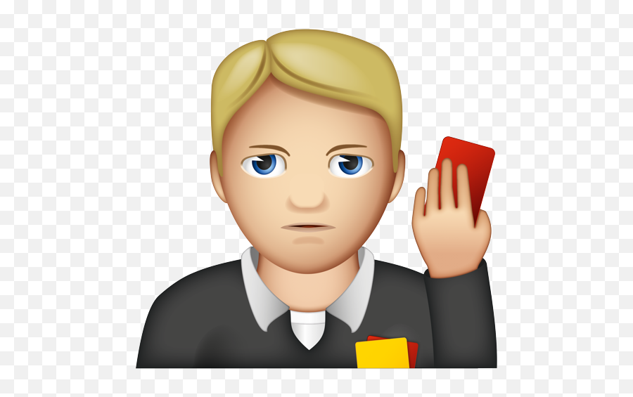 Soccer Referee With Red Card - Cartoon Emoji,Red Card Emoji