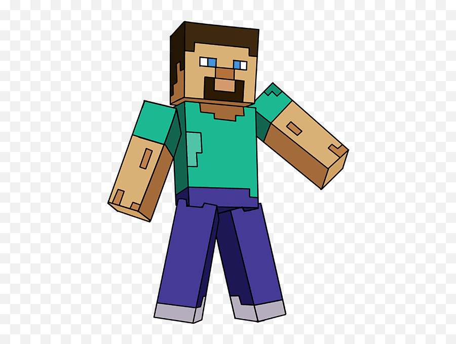 How To Draw Steve From Minecraft - Step By Step Minecraft Drawings Emoji,Steve Emoji