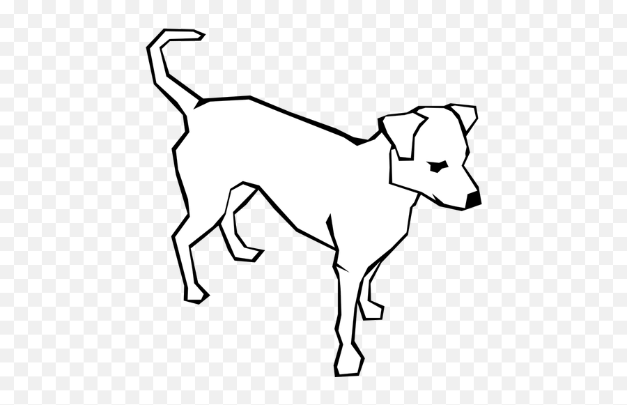Vector Line Drawing Of A Dog - Simple Dog Drawing Emoji,Barking Dog Emoji