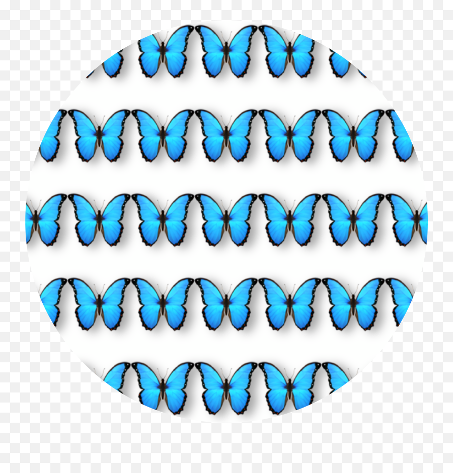 Butterfly Background Blue White Circle - Clip Art Emoji,White Circle Emoji