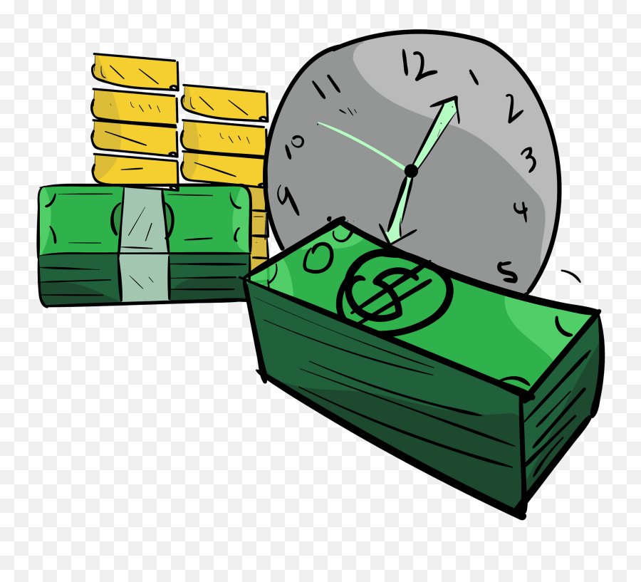 Money And Clock Clipart Free Download Transparent Png - Drawing Time Is Money Emoji,Cash Face Emoji