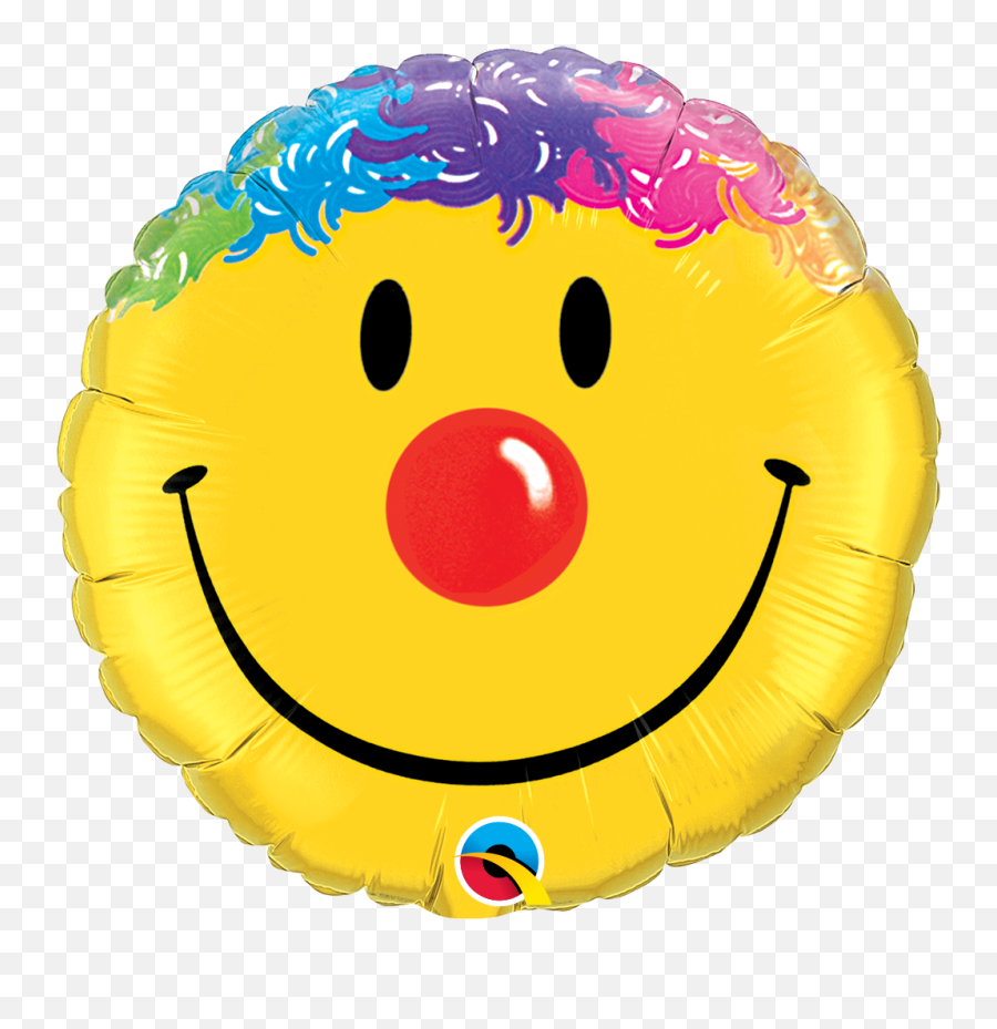 Yellow Smiley Clown Face Foil Balloon - Smiley Face Balloon Emoji,Clown Emoticon