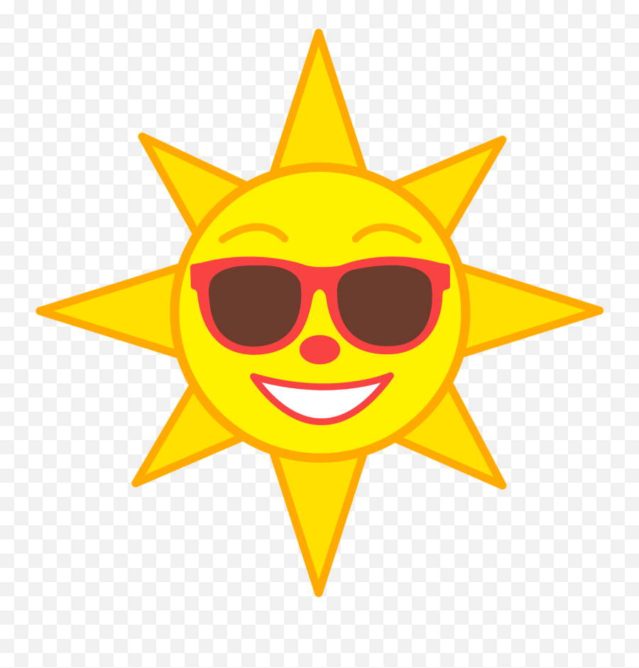 Sun Exposure Can Damage Eyes - Smiling Sun Vector Clip Art Transparent Background Emoji,Sunglasses Emoticon